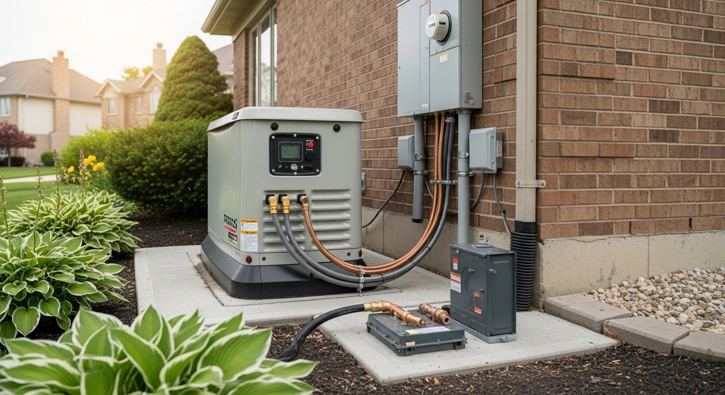 Backup generator installation and electrical connection