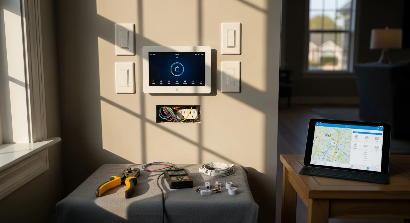 Smart home automation control panel installation